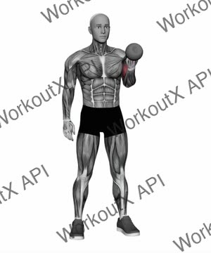 Kettlebell Single Arm Curl exercise demonstration