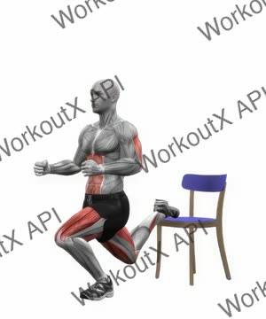 Chair Bulgarian Split Squats Bodyweight Right exercise demonstration