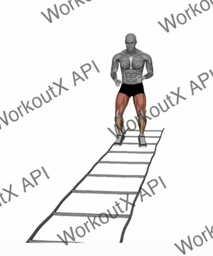 Agility Ladder Lateral Movement in in Out exercise demonstration