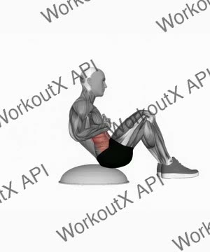 Crunch (On Bosu Ball) exercise demonstration