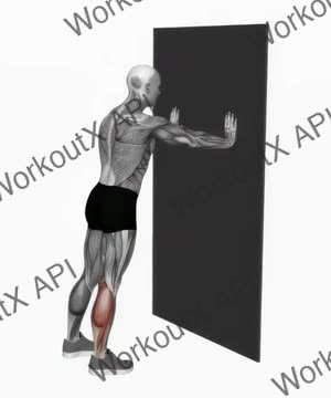 Calf Stretch With Hands Against Wall exercise demonstration