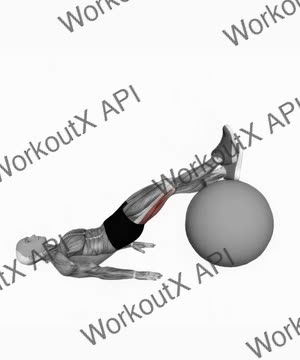 Exercise Ball One Legged Diagonal Kick Hamstring Curl exercise demonstration