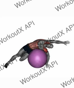 Exercise Ball Lying Side Lat Stretch exercise demonstration