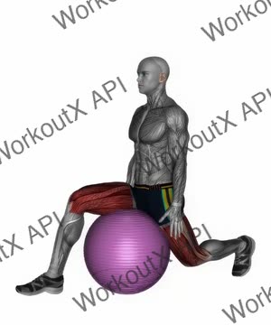 Exercise Ball Hip Flexor Stretch exercise demonstration
