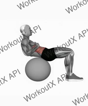 Crunch (On Stability Ball) exercise demonstration
