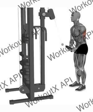 Tricep Rope Extension on Crossover Machine exercise demonstration