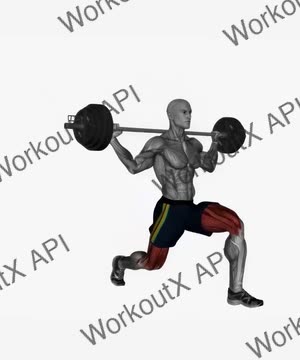 Barbell Lunges on the Spot exercise demonstration