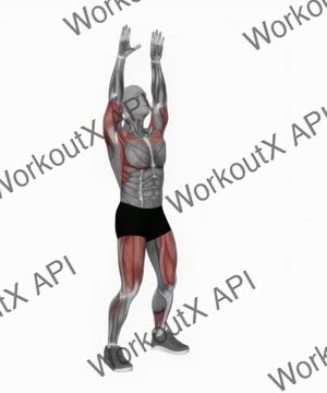 Bodyweight Full Squat With Overhead Front Raise exercise demonstration