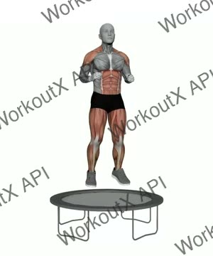 Rebounder in & Out Jacks exercise demonstration