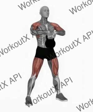 Kettlebell Sumo Deadlift With High Pull exercise demonstration