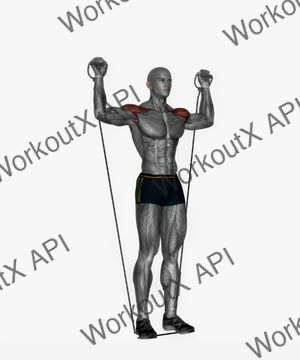 Behind Neck Press Resistance Band Cable exercise demonstration