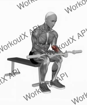 Ez Bar Seated Wrist Curl exercise demonstration