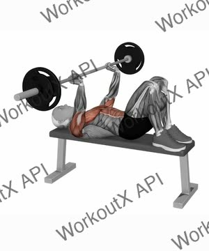 Barbell Hooklying Bench Press Close Elbows exercise demonstration