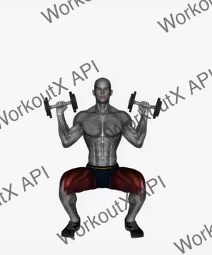 Front Squats Dumbbell Over Shoulders exercise demonstration
