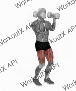 Dumbbell Kneeling Hold to Stand Clean Grip exercise demonstration