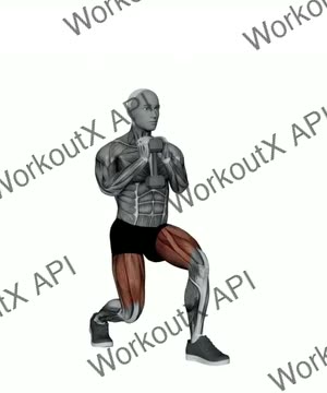 Dumbbell Goblet Reverse Lunge exercise demonstration