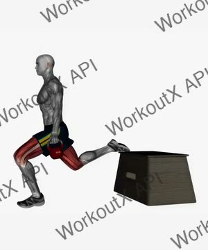 Kettlebell Bulgarian Split Squat Right Side View exercise demonstration