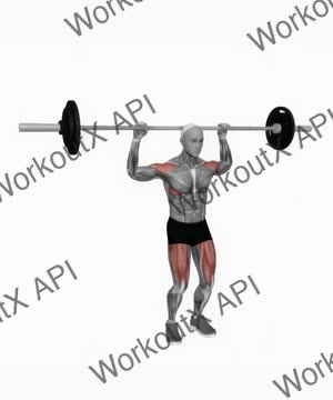 Barbell Behind Neck Push Press exercise demonstration