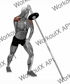 Landmine Single Arm Staggered Overhead Press exercise demonstration