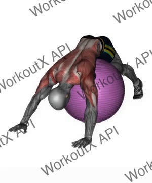 Exercise Ball Lower Back Prone Stretch exercise demonstration
