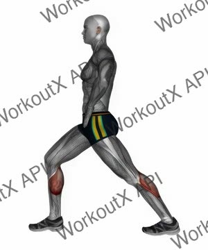 Lunging Straight Leg Calf Stretch exercise demonstration
