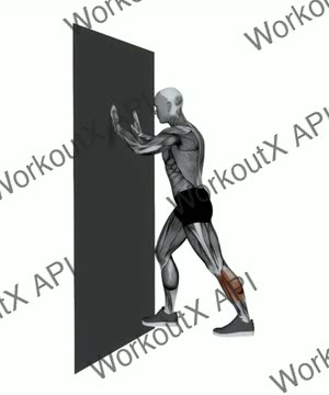 Calve Stretch From Wall to Floor exercise demonstration