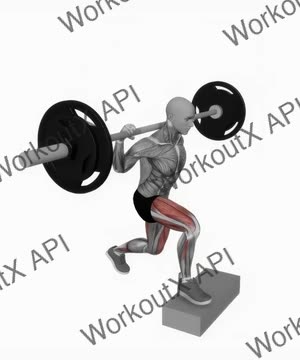 Barbell Rear Lunge on Box exercise demonstration