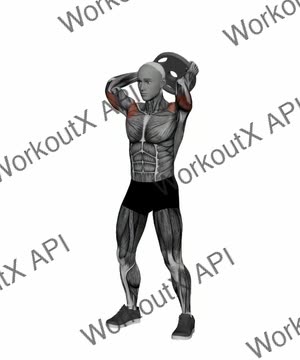 Plate Overhead Press to Tricep Extension exercise demonstration