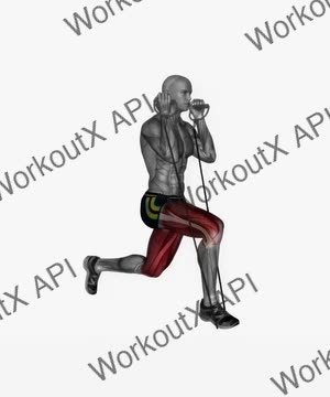 Reverse Lunge Left Resistance Band exercise demonstration