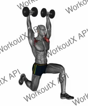 Dumbbell Half Kneeling Military Press exercise demonstration