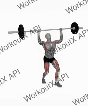 Barbell Clean and Jerk Split Squat exercise demonstration