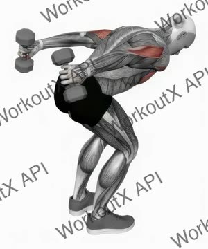 Dumbbell Standing Both Arms Kickback exercise demonstration