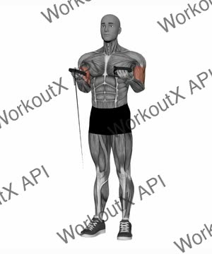 Biceps Curl Resistance Band exercise demonstration