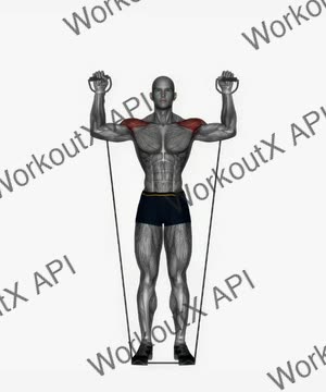 Lateral Raise to Shoulder Press Resistance Band Cable exercise demonstration