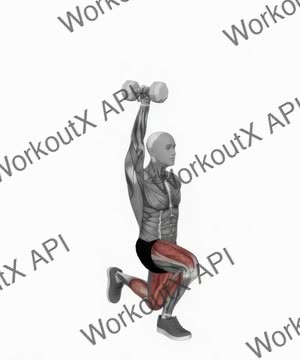 Dumbbell Single Arm Overhead Lunge exercise demonstration