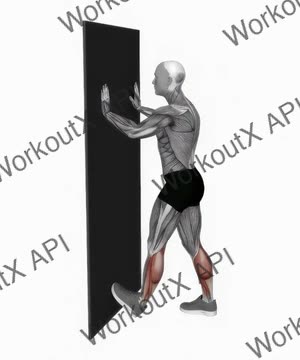 Calf Push Stretch With Hands Against Wall (Variation 2) exercise demonstration